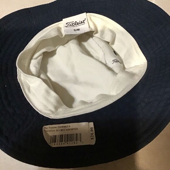 Titleist Boonie Bucket Hat White With Blue Trim Adult Size Small/Medium New Golf - Picture 4 of 4